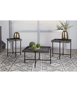 Piperlyn Occasional Table Set (3/CN) Dark Brown/Black