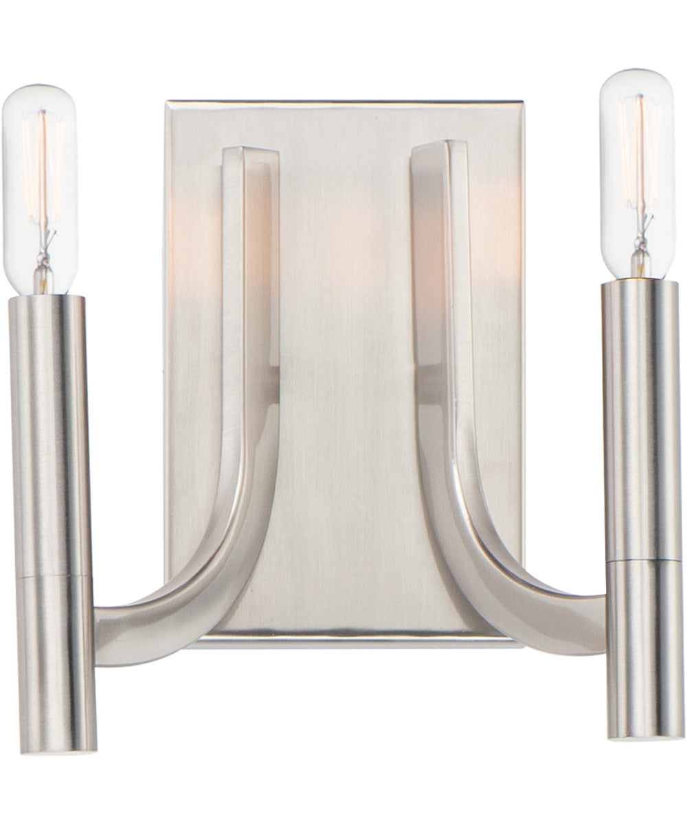 9"W Lyndon 2-Light Wall Sconce Satin Nickel