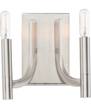 9"W Lyndon 2-Light Wall Sconce Satin Nickel
