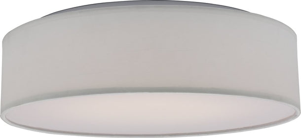 15"W 1-Light LED Close-to-Ceiling White Fabric