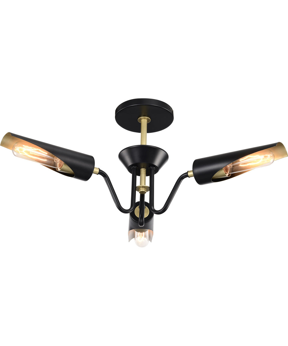 Marc 3-Light Chandelier Matte Black