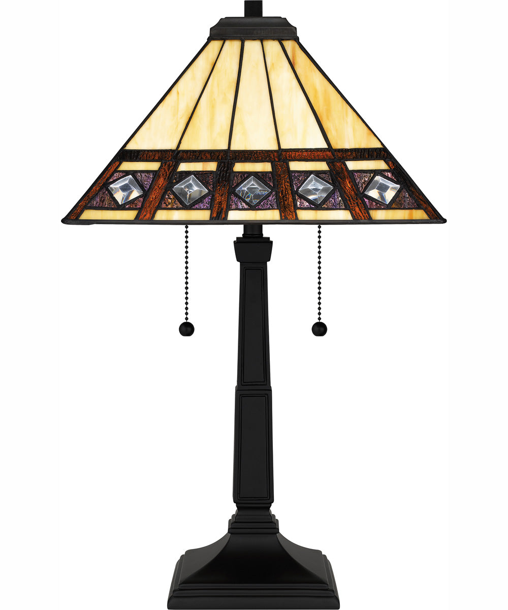 Tiffany Small 2-light Table Lamp Matte Black
