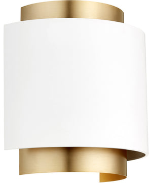 1-light Wall Sconce Studio White w/ Aged Brass