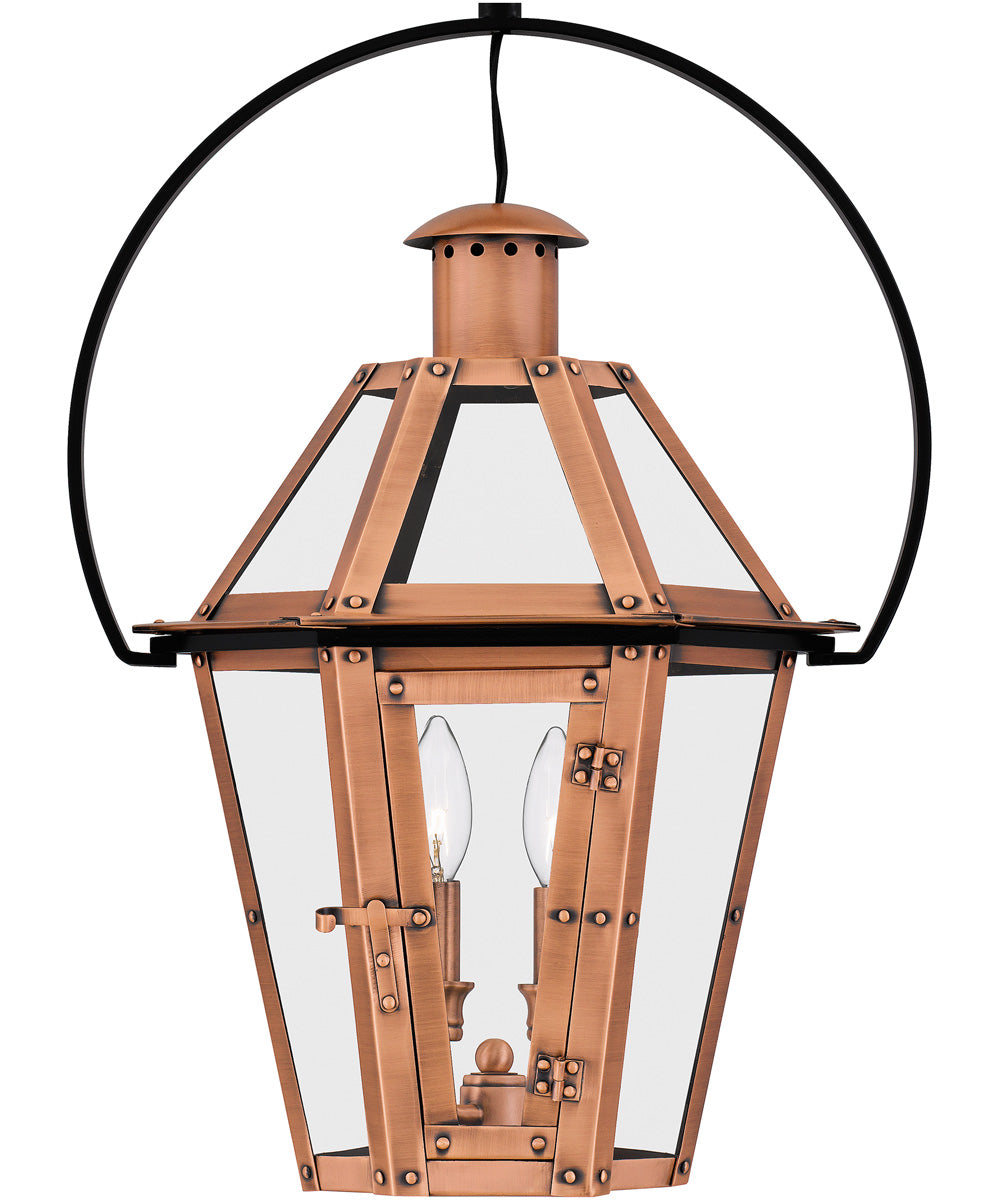 Burdett Medium 2-light Outdoor Pendant Light Aged Copper