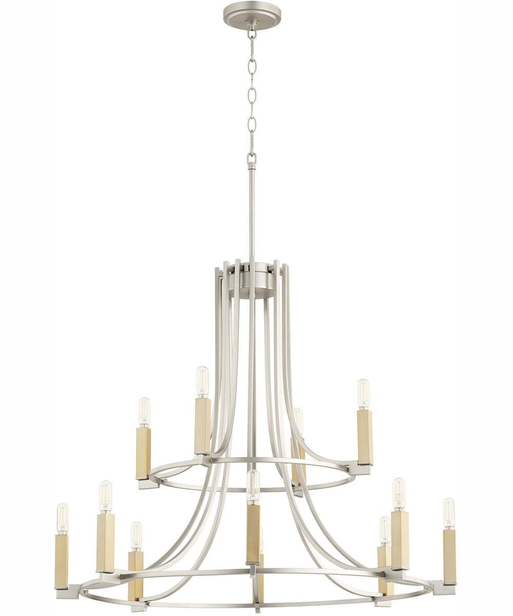 Olympus 12-light Chandelier Satin Nickel