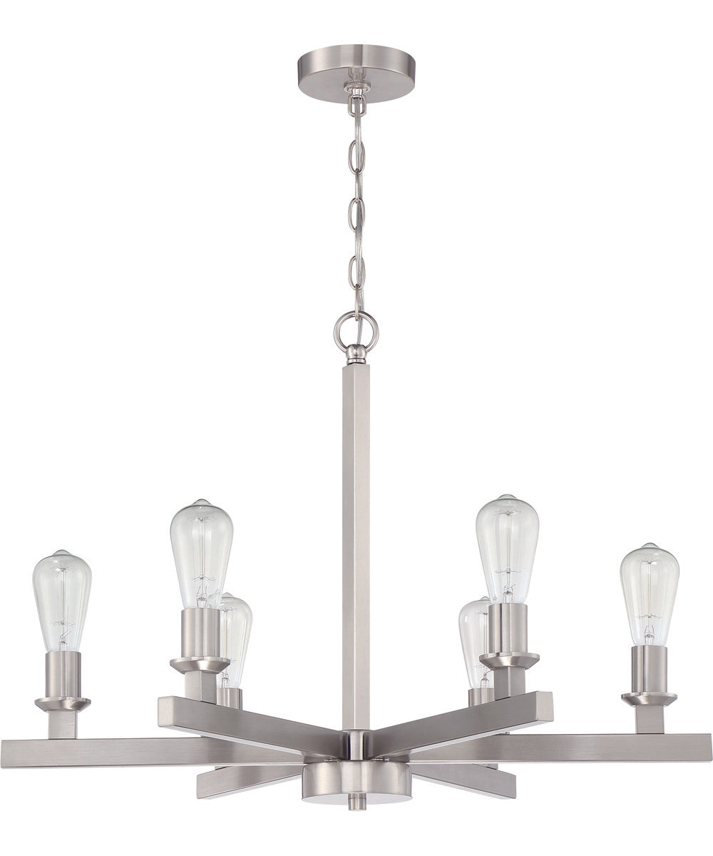 Chicago 6-Light Chandelier Brushed Polished Nickel