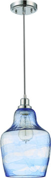 9"W 1-Light Mini Pendant Light w/Cord Chrome