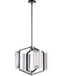 17"W Reflect LED 4-Light Pendant Black / Polished Nickel