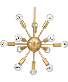 Ion 12-Light Mid-Century Modern Chandelier Light Brushed Bronze