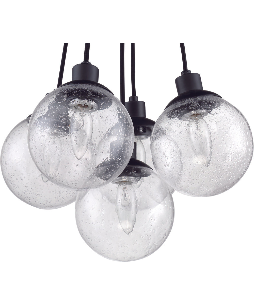 Que 5-Light Pendant Flat Black