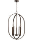 16"W Collins 4-light Entry Foyer Hall Chandelier Oiled Bronze