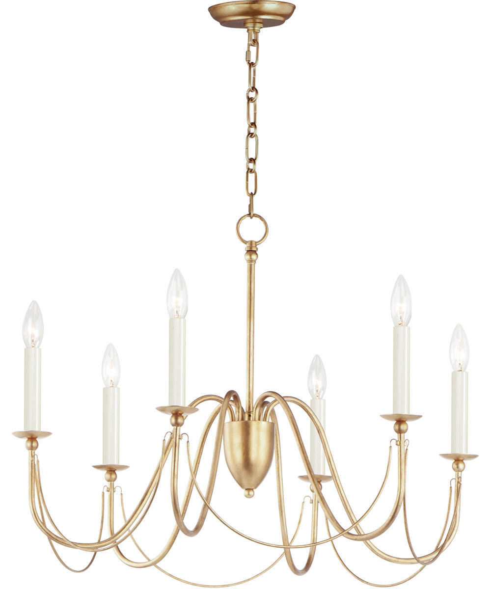 Plumette 6-Light Chandelier Gold Leaf