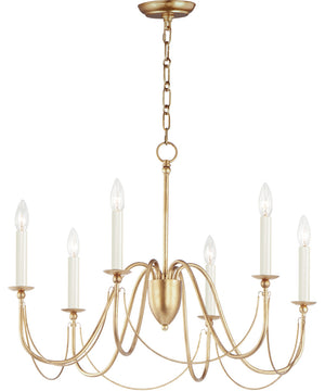 Plumette 6-Light Chandelier Gold Leaf