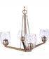 Guiding Star 4-Light Chandelier Satin Brass