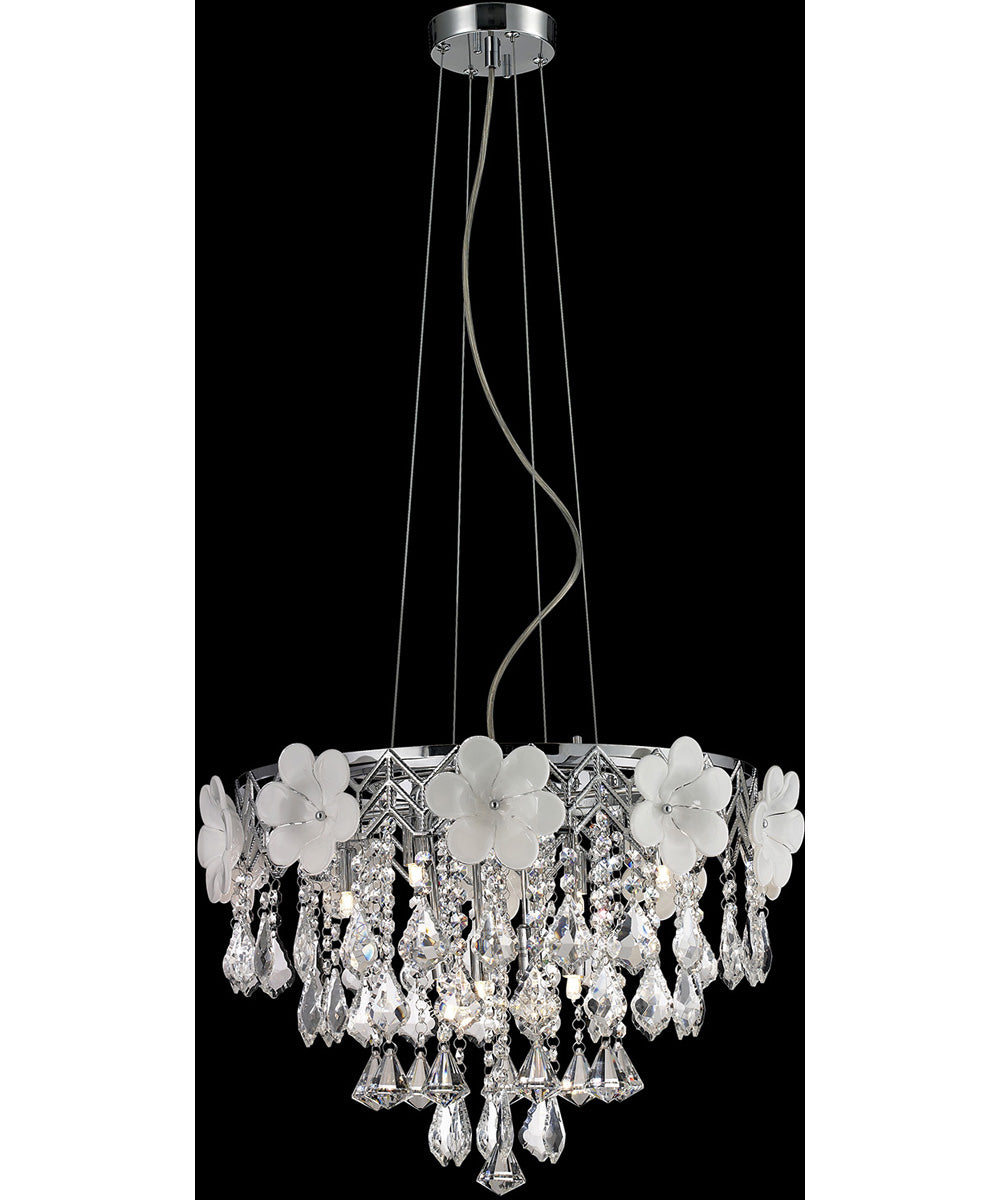Daisy 8-Light Pendant Chrome/Flower/Crystals