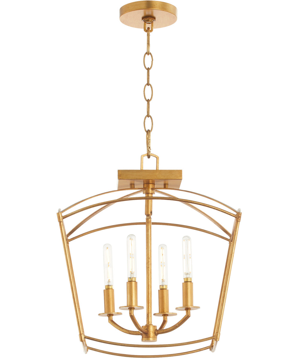 Mantle 4-light Dual Mount Light Fixture Gold Leaf