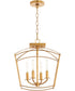 Mantle 4-light Dual Mount Light Fixture Gold Leaf