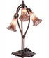 16" High Purple Iridescent Tiffany Pond Lily 3 Light Accent Lamp