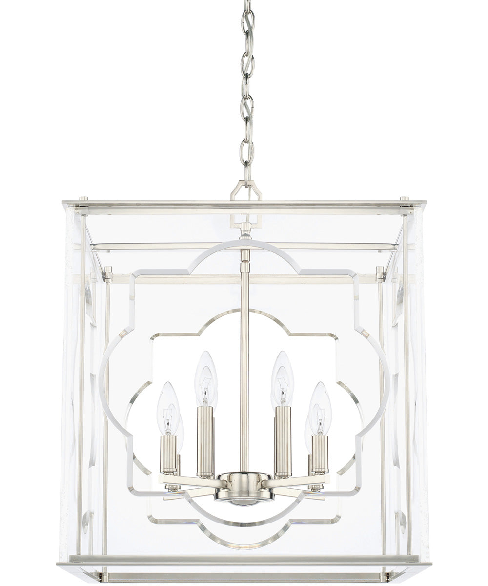 8-Light Foyer In Polished Nickel With Acrylic Panels