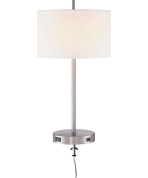 Hotel B 2-Light  Table Lamp Satin Nickel