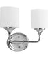 Lynzie 2-Light Etched Opal Glass Modern Bath Vanity Light Polished Chrome