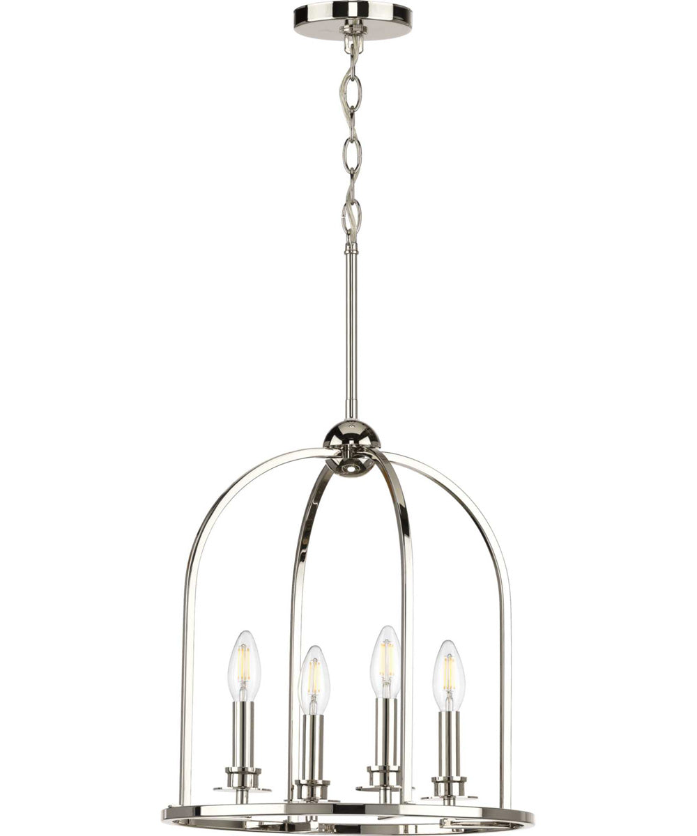 Seneca 4-Light Farmhouse Pendant Light Polished Nickel