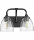 Enclave 2-light Bath Vanity Light Matte Black w/ Clear/Seeded