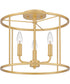 Abner 3-light Semi Flush Mount Aged Brass