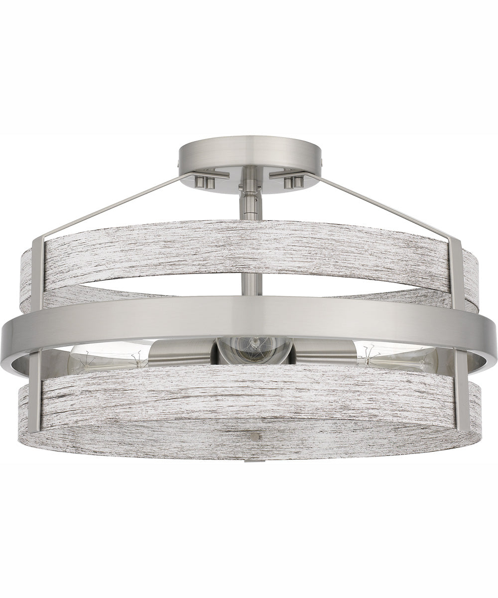 Gadsen Medium 3-light Semi Flush Mount Brushed Nickel
