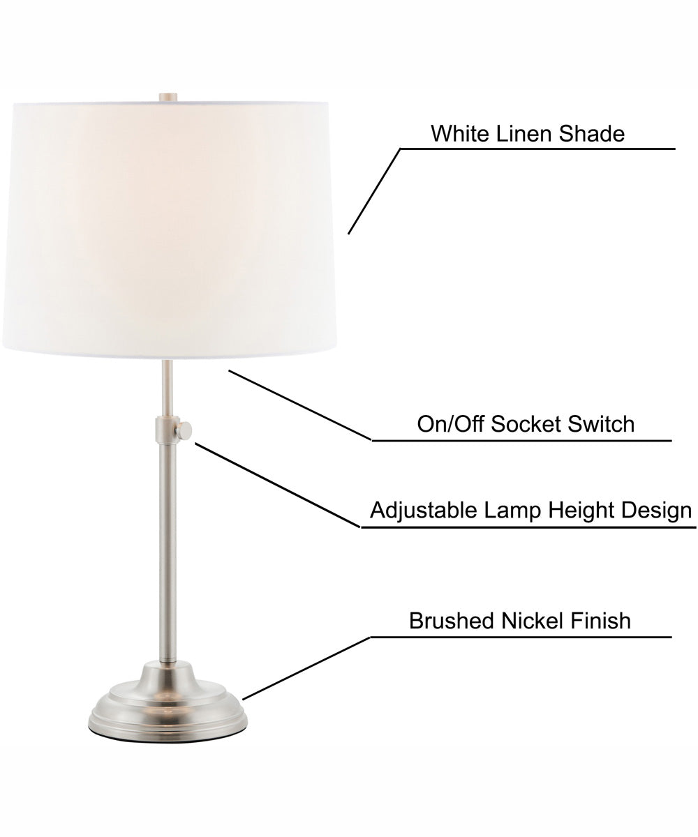 Sandoval 1-Light 3Pcs Floor & Table Lamp Set Brushed Nickel/White Shade
