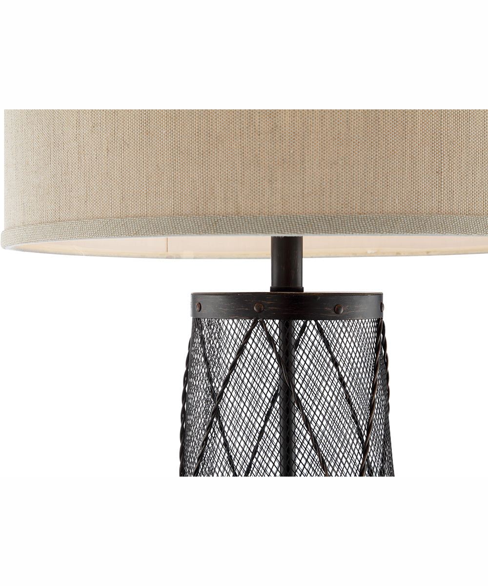 Muller 1-Light Table Lamp Dark Bronze/Fabric Shade