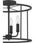 Abner 3-light Semi Flush Mount Matte Black