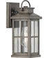 Williamston 1-Light Clear Glass Transitional Style Small Outdoor Wall Lantern Antique Pewter