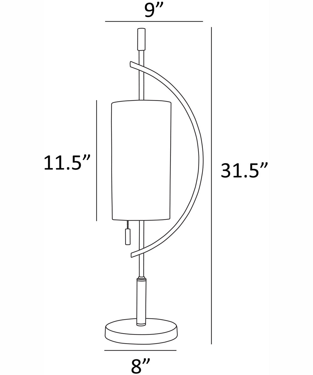 Renessa 1-Light Table Lamp Black/Off White Fabric Shade