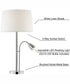 Nanette 1-Light 2 Pack-Table Lamp With Reading Brushed Nickel/White Linen