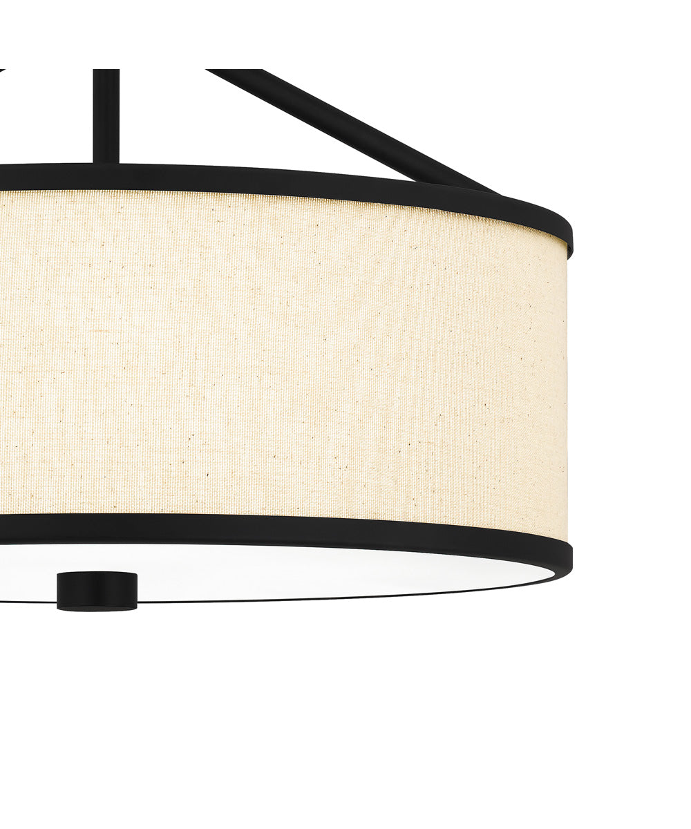 Laborde 3-light Semi Flush Mount Matte Black