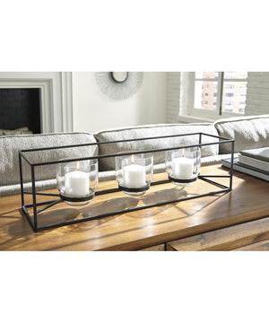 7"H Jadyn Candle Holder Black