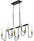 Helix 8-light Chandelier Textured Black w/ Aged Brass