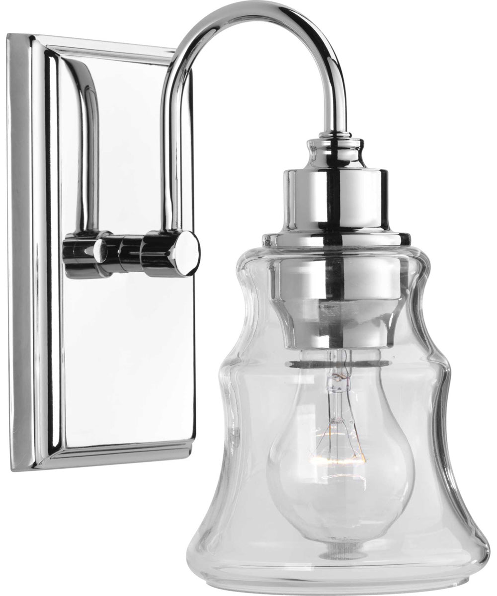 Litchfield 1-Light Clear Glass Coastal Bath Vanity Light Polished Chrome