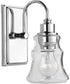 Litchfield 1-Light Clear Glass Coastal Bath Vanity Light Polished Chrome