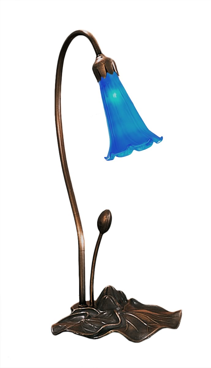 16"H Blue Pond Lily Accent Lamp