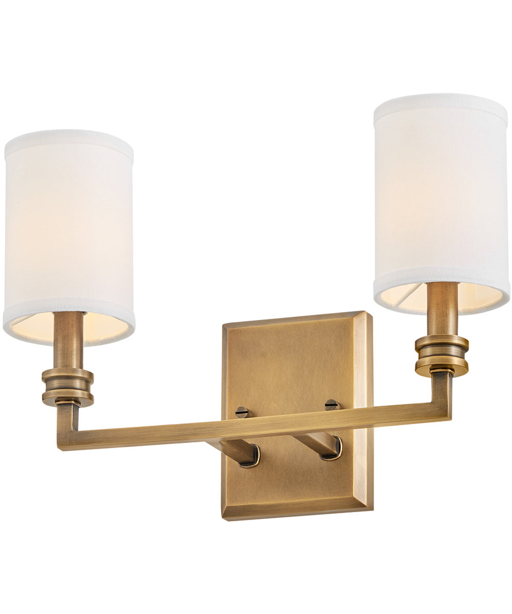 Moore 2-Light Medium Sconce in Heritage Brass