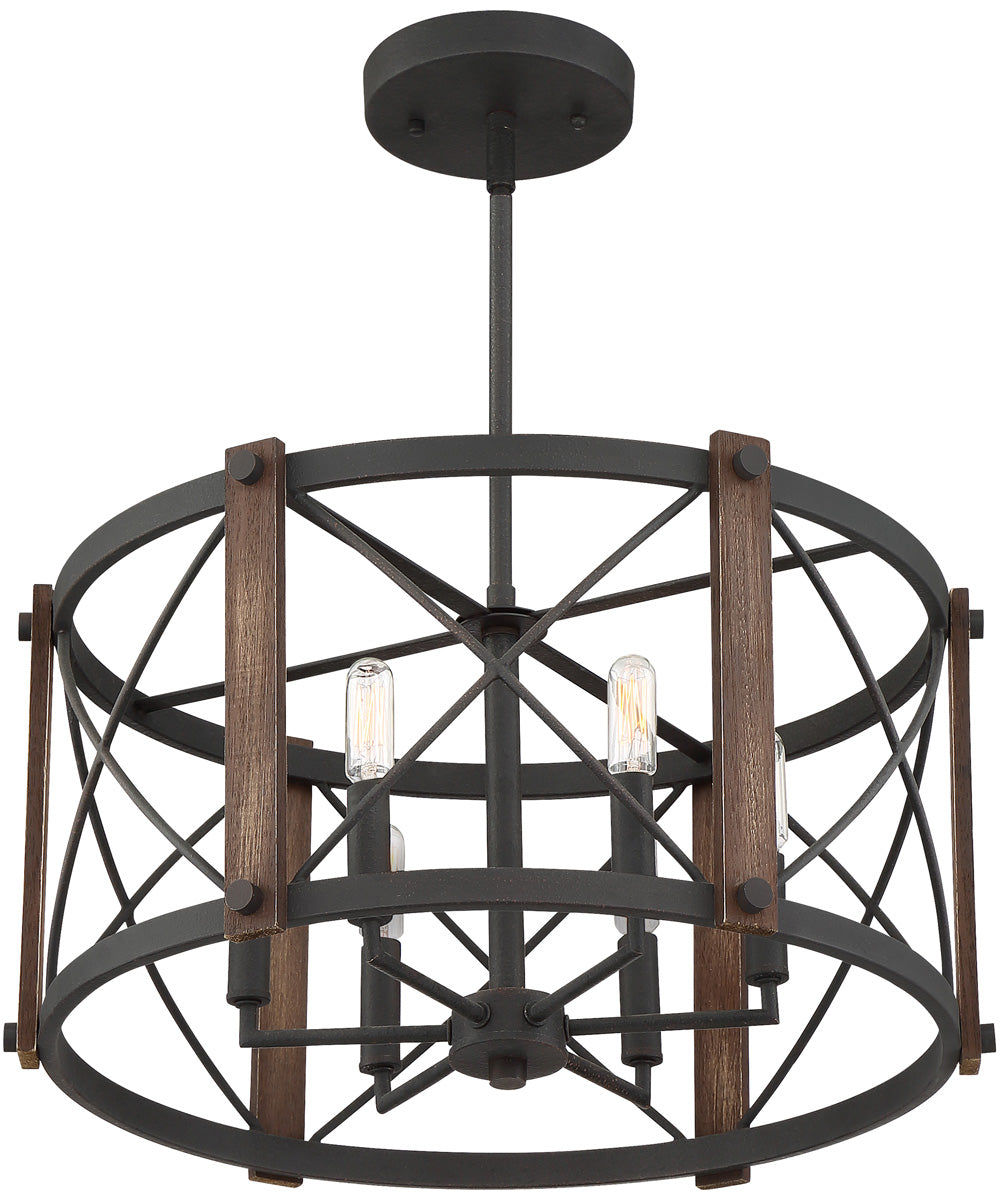 Baron 6-light Semi Flush Mount Marcado Black