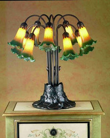22"H Pond Lily  10-Light Tiffany Table Lamp