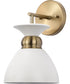 Perkins 1-Light Vanity & Wall Matte White / Burnished Brass