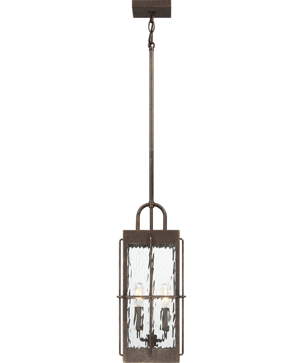 Ward Large 2-light Outdoor Pendant Light Gilded Bronze
