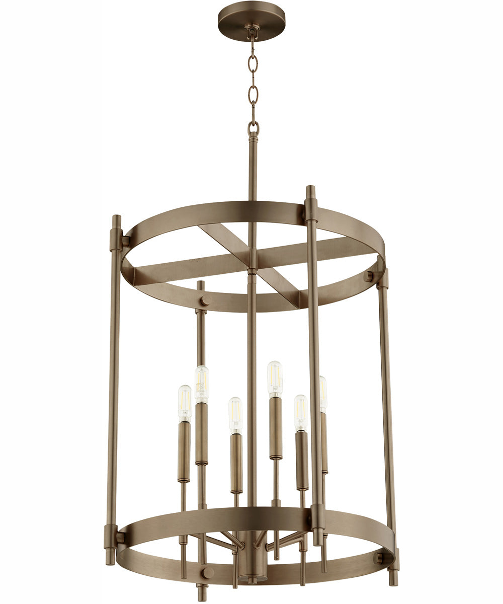 Hamilton 6-light Entry Foyer Hall Chandelier Dark Brass