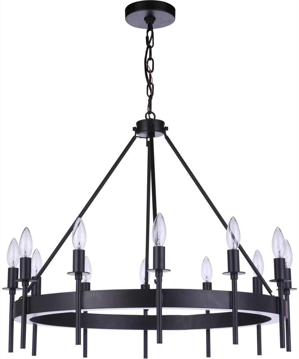 Larrson 12-Light Chandelier Flat Black