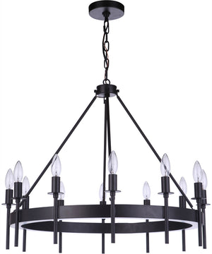 Larrson 12-Light Chandelier Flat Black