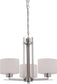 23"W Parallel 3-Light Chandelier Polished Nickel